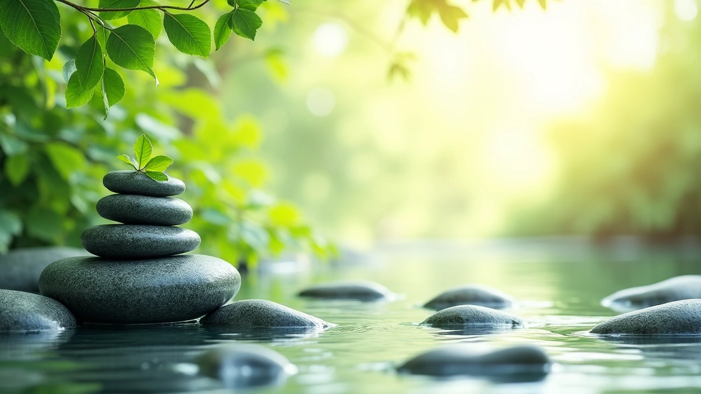 Abstract natural elements and symbols of a healthy lifestyle, representing balance and vitality.